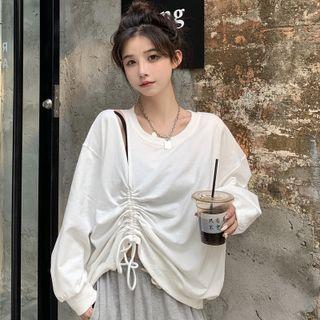 Drawstring Cut-out Sweatshirt