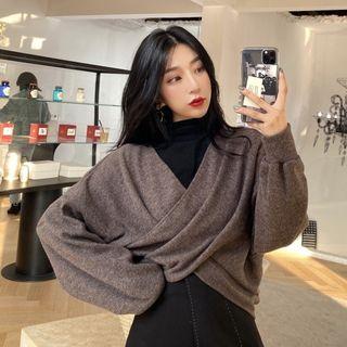 Crisscross Pullover / Mock-turtleneck Long-sleeve T-shirt