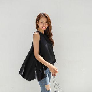 Sleeveless Satin Swing Top