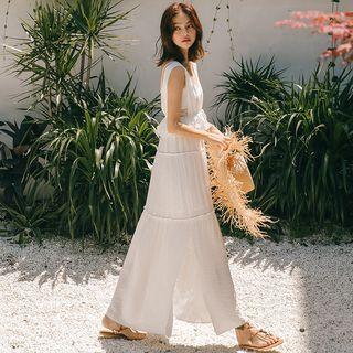 V-neck Sleeveless Maxi Sundress