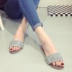 Sequined Slide Sandals