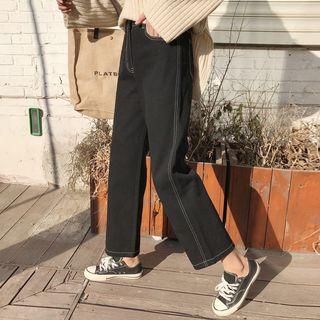 Stitch Detail Straight Cut Pants