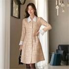 Contrast-trim Tweed Coatdress