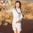 3/4-sleeve Ruffled Lace Cheongsam Dress