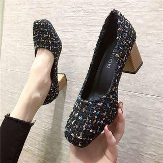 Tweed Block-heel Pumps