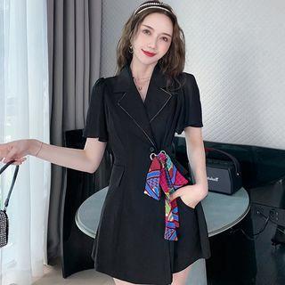 Set: Slit Mini A-line Blazer Dress + Shorts