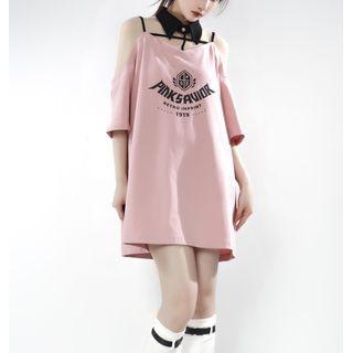 Cold-shoulder T-shirt / Drawstring Cropped Polo Shirt / Mini Pencil Skirt