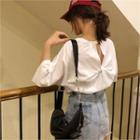 3/4-sleeve Cutaway-back T-shirt