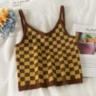 Checkerboard Knit Camisole Top In 6 Colors