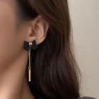 Bow Alloy Dangle Earring 1 Pair - Black & Gold - One Size