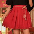 Tasseled Pleated Skirt