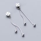 925 Sterling Silver Clover Fringed Earring 1 Pair - S925 Silver - As Shown In Figure - One Size