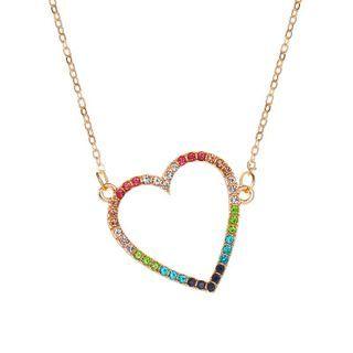 Heart Pendant Alloy Necklace 1 Pc - 01 - 7669 - Gold - One Size