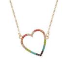 Heart Pendant Alloy Necklace 1 Pc - 01 - 7669 - Gold - One Size
