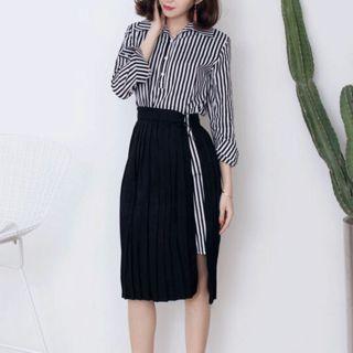Tie-neck Corduroy Blouse