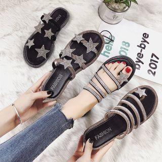 Embellished Star Flat Sandals