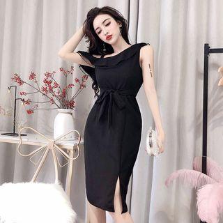 Cold Shoulder Sleeveless Sheath Dress