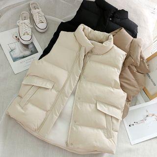 Mock-neck Plain Coat