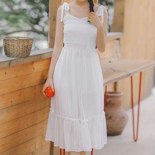 Shoulder-tie A-line Chiffon Dress