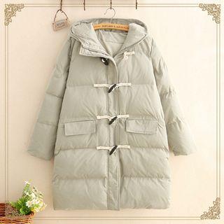 Toggle-button Padded Long Coat