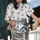 Star Sequin Short-sleeve T-shirt