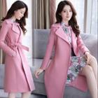 Set:tie Waist Long Coat + Dress