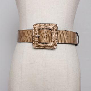 Croc Grain Faux Leather Belt
