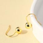 925 Sterling Silver Bead Dangle Earring 1 Pair - Gold Bean Earring - One Size