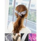 Inset Wire Patterned Bow Hair Tie