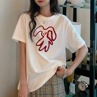 Short-sleeve Print T-shirt / Plaid Pants