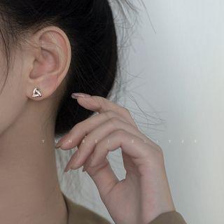 Rhinestone 925 Sterling Silver Triangle Earring