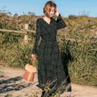 Gathered-waist Polka-dot Maxi Dress