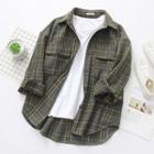 Plaid Shirt Army Green - One Size