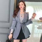Striped Belted Blazer