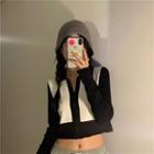 Long-sleeve Color-block Zip Top