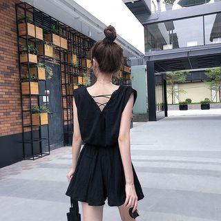 Set: V-neck Tank Top + Drawstring Shorts