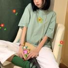 Short Sleeve Flower Print T-shirt