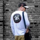 Chinese Character Print Long-sleeve T-shirt