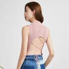 Sleeveless Tie-back Knitted Top