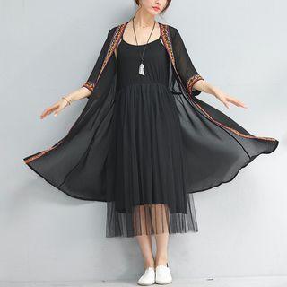 Short-sleeve Embroidered Light Jacket