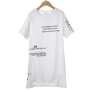 Short Sleeved Lettering T-shirt Dress