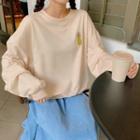 Embroidered Long-sleeve Oversize T-shirt