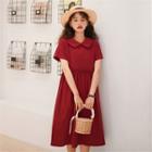 Doll Collar Dress Red - One Size