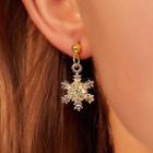 Snowflake Drop Ear Stud 1 Pair - 01 - Gold - One Size
