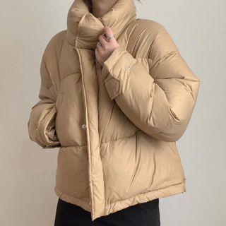 Padded Zipped Jacket Almond - One Size