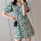 Short-sleeve Floral A-line Dress (various Designs)