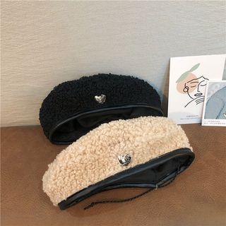 Faux Shearling Beret Hat