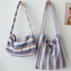 Striped Canvas Tote Bag / Shoulder Bag
