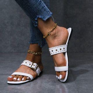 Grommet Slide Sandals