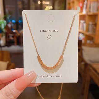 Cube Stainless Steel Necklace X117 - Rose Gold - One Size
